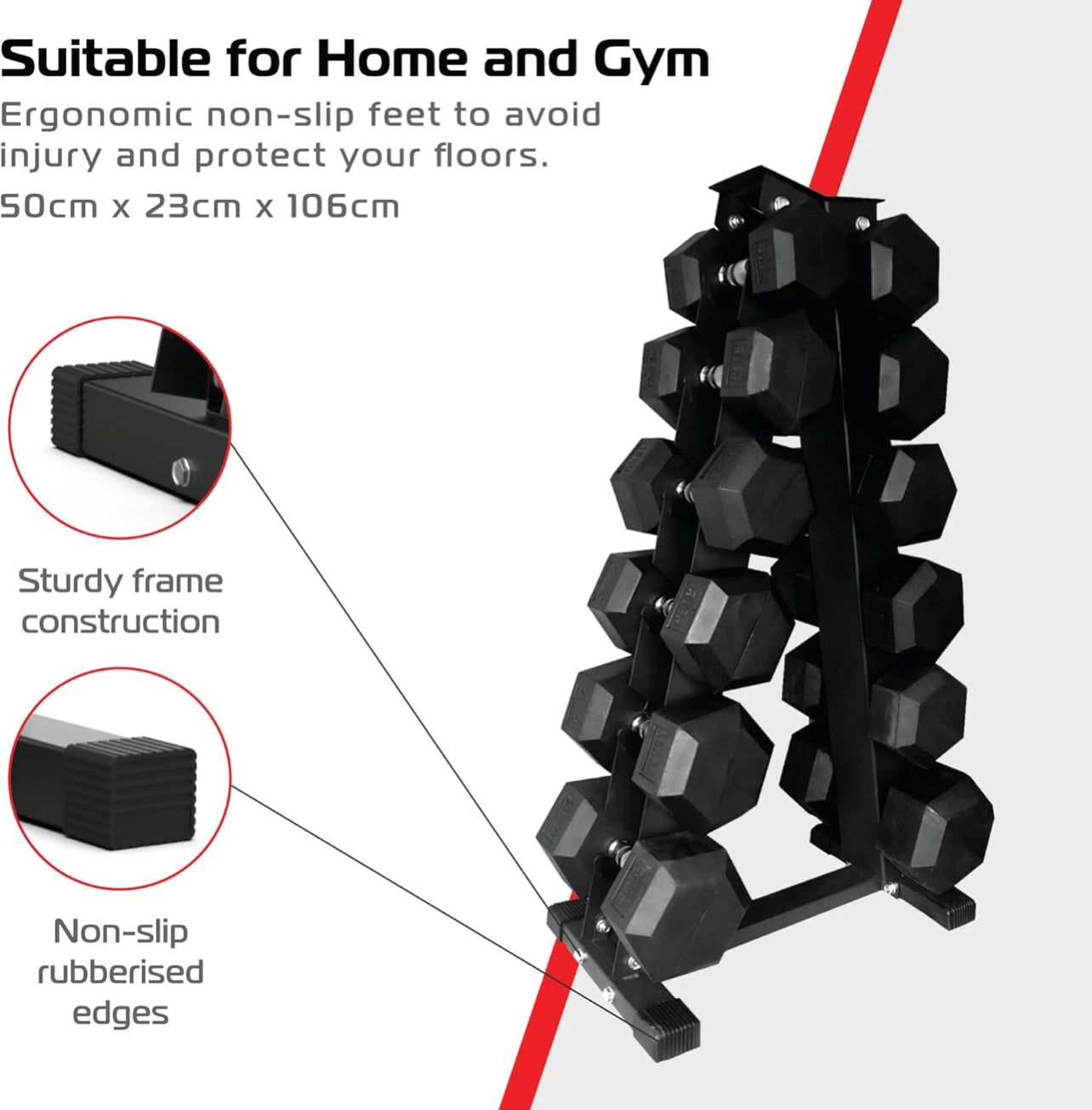6 PAIR VERTICAL DUMBBELL RACK