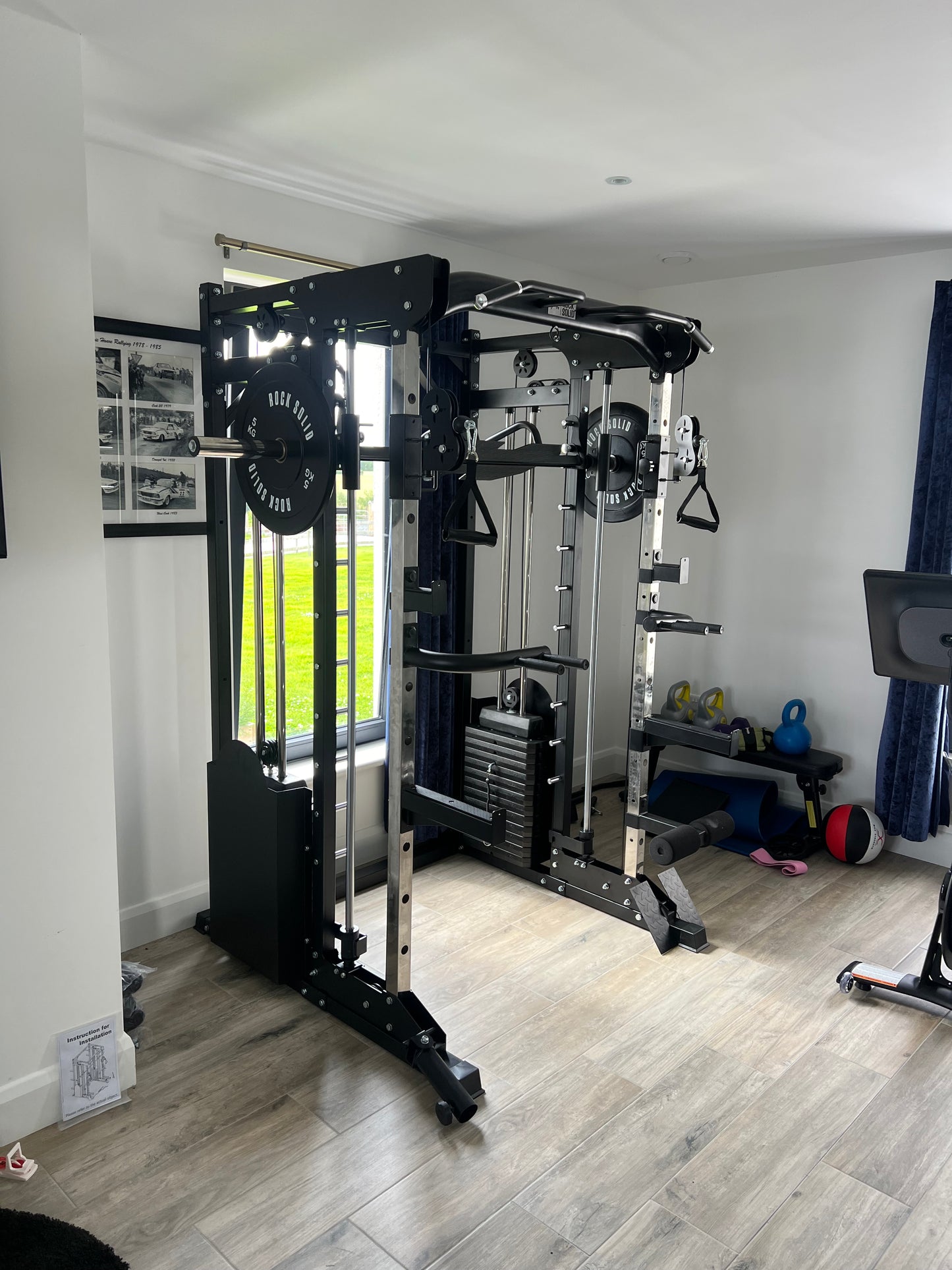MULTIFUNCTIONAL POWER RACK WITH SMITH AND DUAL STACK CABLE MACHINE