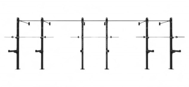 Rock Solid Fitness Equipment Weight Lifting Machines & Racks THREE BAY WALL MOUNTED RIG