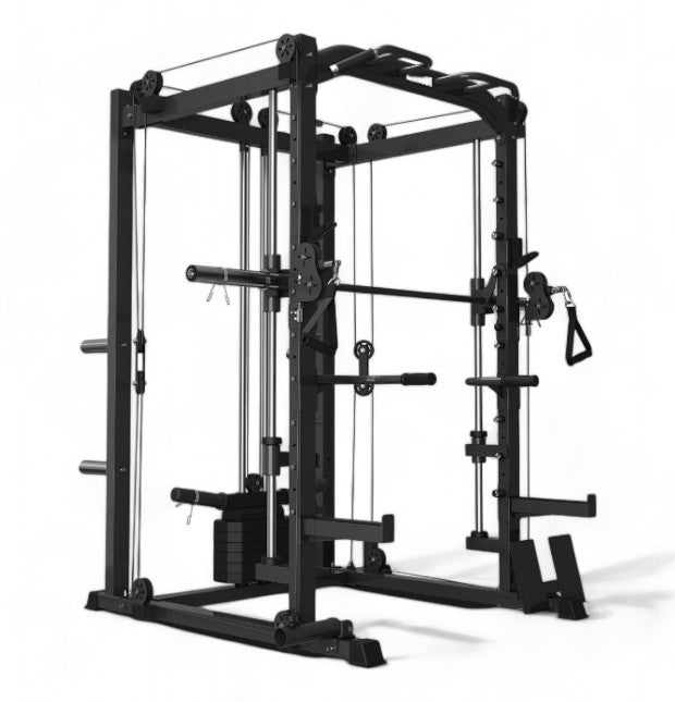 Rock Solid Fitness Equipment Weight Lifting Machines & Racks 6 IN 1 POWER RACK WITH SMITH AND CABLE MACHINE