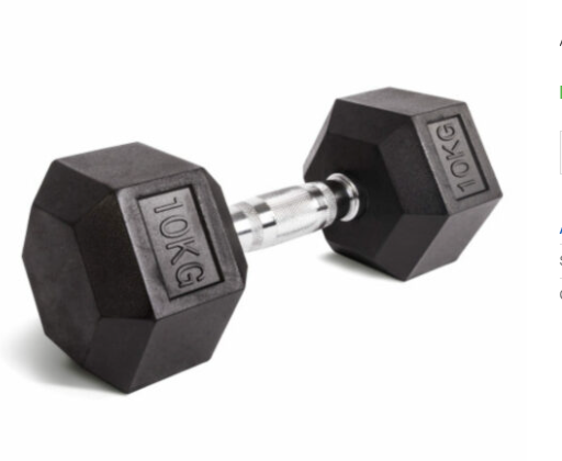 Rock Solid Free Weights RUBBER HEX DUMBBELLS PAIRS
