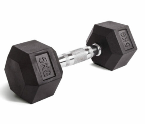 Rock Solid Free Weights RUBBER HEX DUMBBELLS PAIRS