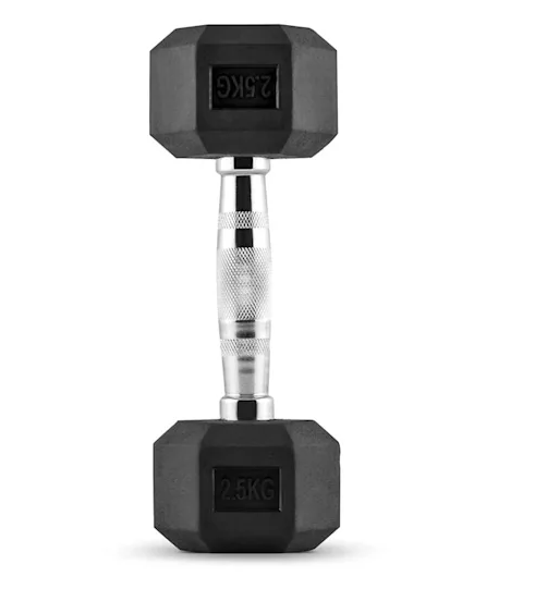 Rock Solid Free Weights RUBBER HEX DUMBBELLS PAIRS