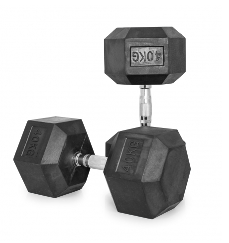 Rock Solid Free Weights RUBBER HEX DUMBBELLS PAIRS