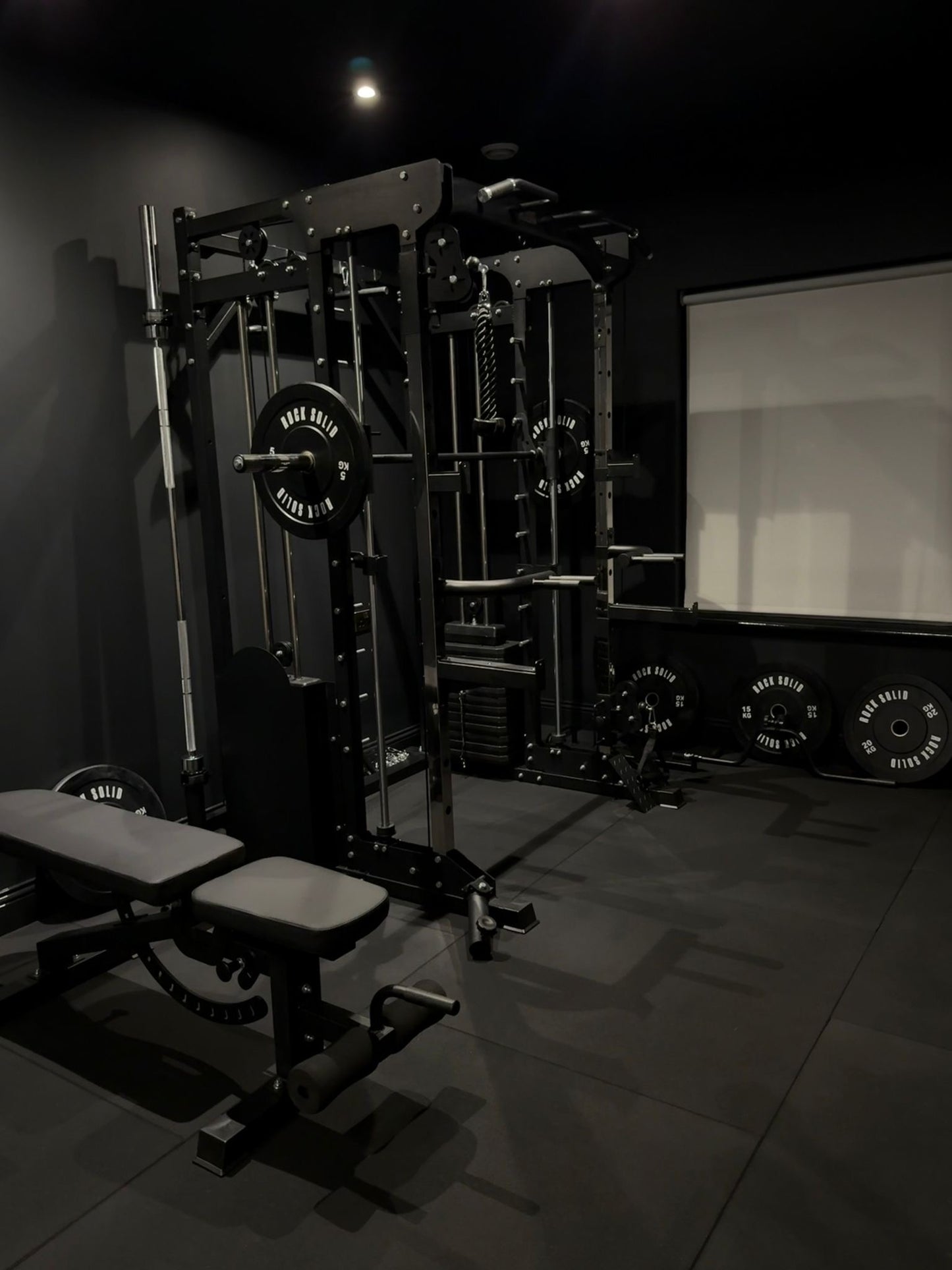 MULTIFUNCTIONAL POWER RACK WITH SMITH AND DUAL STACK CABLE MACHINE