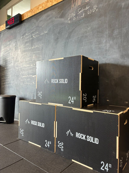 WOODEN PLYOMETRIC BOX 3 IN 1 - 20” x 24” x 30” (BLACK)