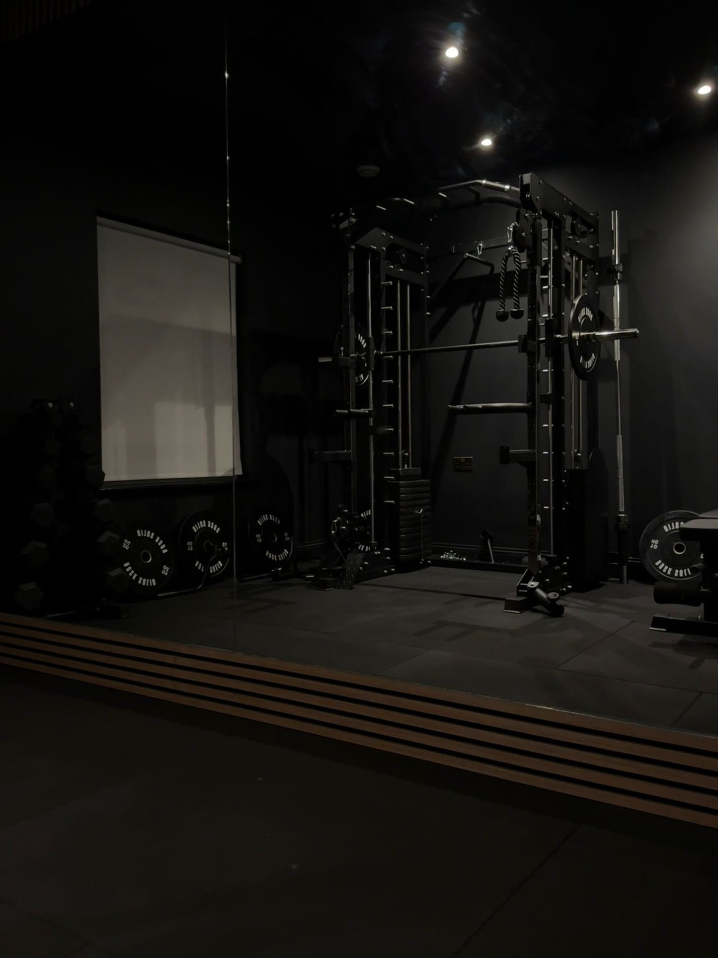 MULTIFUNCTIONAL POWER RACK WITH SMITH AND DUAL STACK CABLE MACHINE