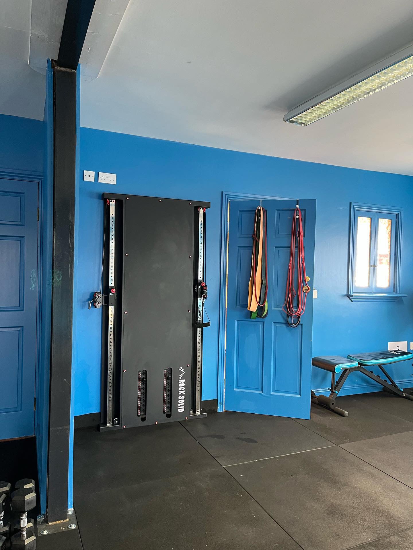 Rock Solid Fitness Equipment Weight Lifting Machines & Racks SLIMLINE DUAL CABLE PULLEY MACHINE