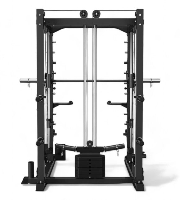 Rock Solid Fitness Equipment Weight Lifting Machines & Racks 6 IN 1 POWER RACK WITH SMITH AND CABLE MACHINE