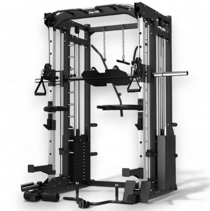 MULTIFUNCTIONAL POWER RACK WITH SMITH AND DUAL STACK CABLE MACHINE ...