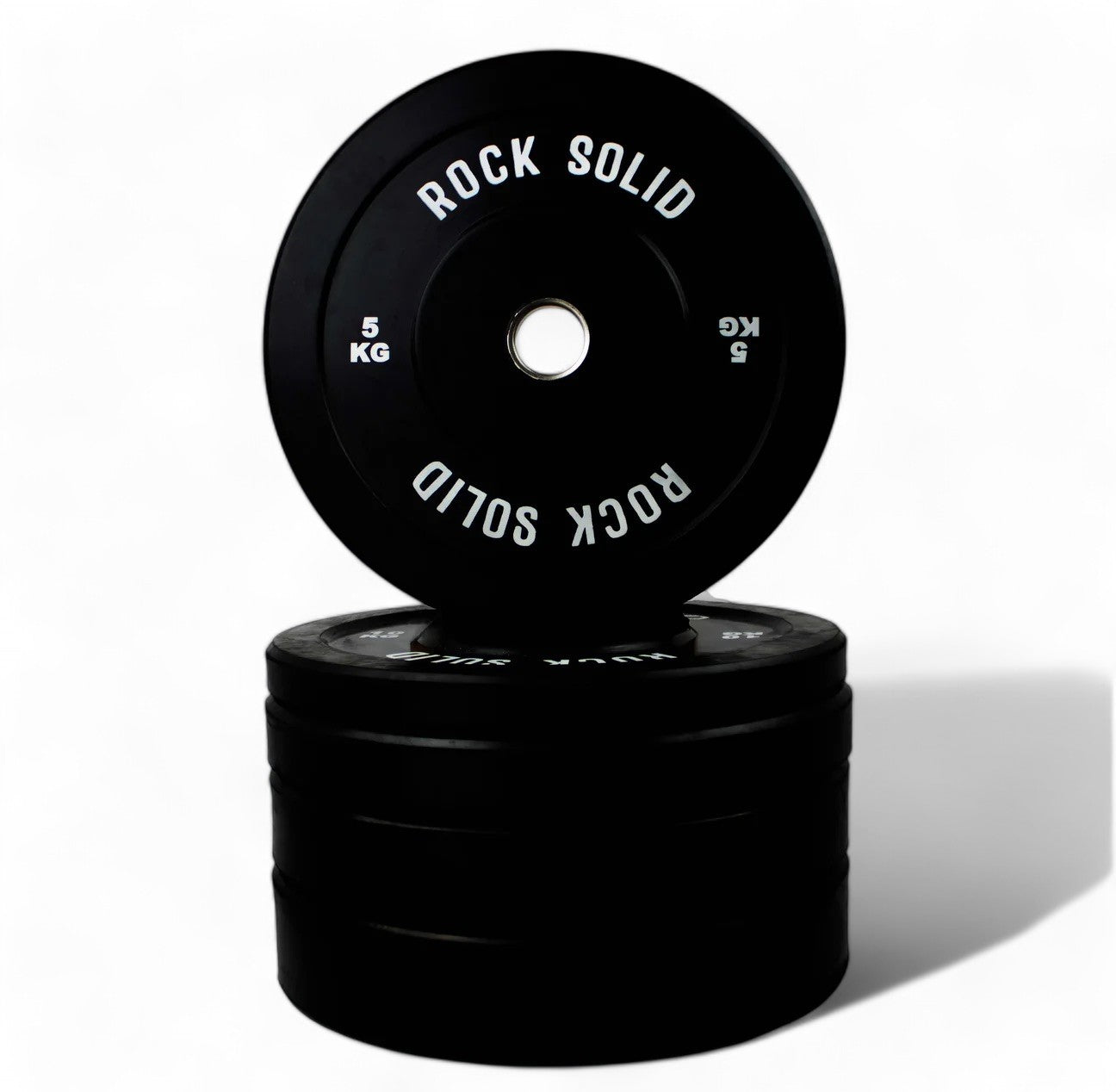 ROCK SOLID COMMERCIAL 100KG BLACK OLYMPIC RUBBER BUMPER PLATE PACKAGE ...