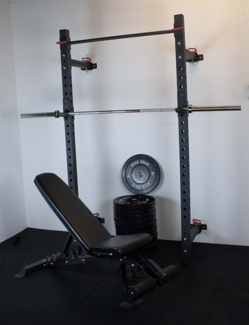 Rock Solid Fitness Equipment Weight Lifting Machines & Racks WALL MOUNTED FOLDABLE HALF RACK PACKAGE