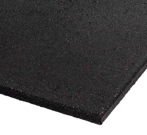 Rock Solid Exercise Equipment Mats RUBBER GYM FLOORING - BLACK TILES (15MM X 1M X 1M)