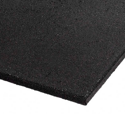 Rock Solid Exercise Equipment Mats RUBBER GYM FLOORING - BLACK TILES (15MM X 1M X 1M)