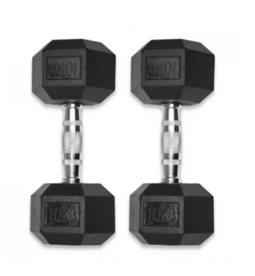 Rock Solid Free Weights RUBBER HEX DUMBBELLS PAIRS