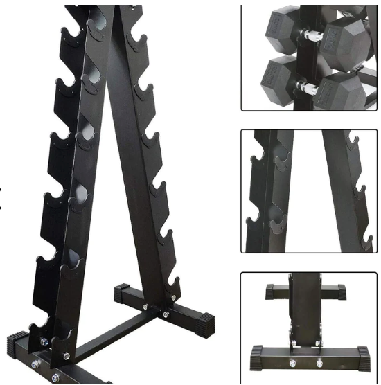 6 PAIR VERTICAL DUMBBELL RACK Rock Solid Fitness Equipment