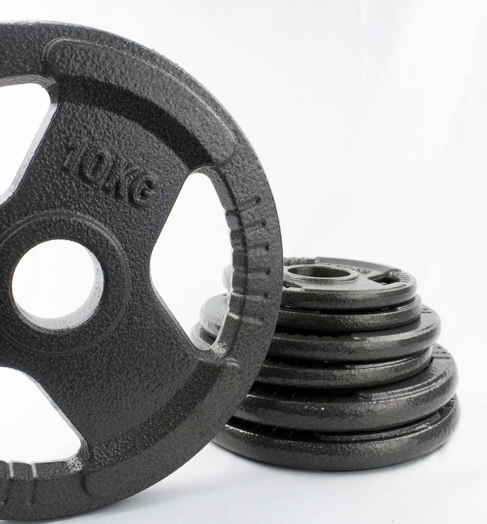 CAST IRON TRI GRIP WEIGHT PLATES Rock Solid Fitness Equipment