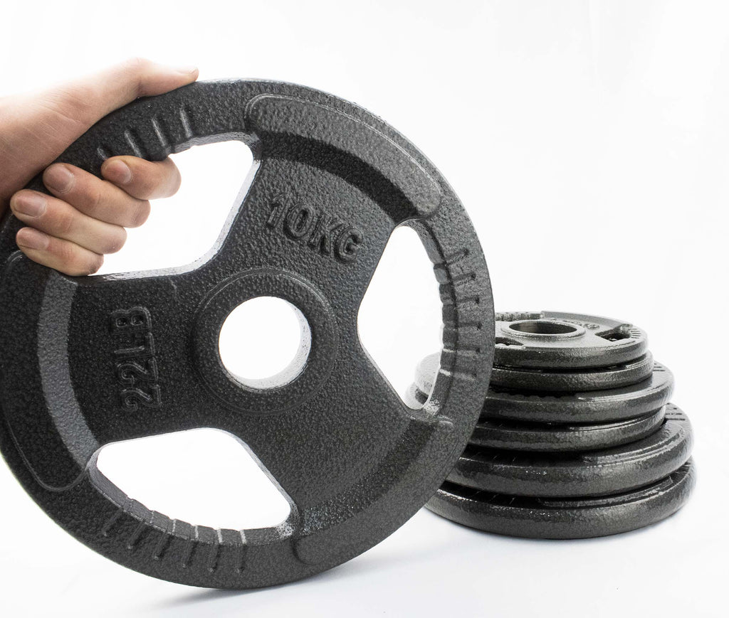 CAST IRON TRI GRIP WEIGHT PLATES Rock Solid Fitness Equipment