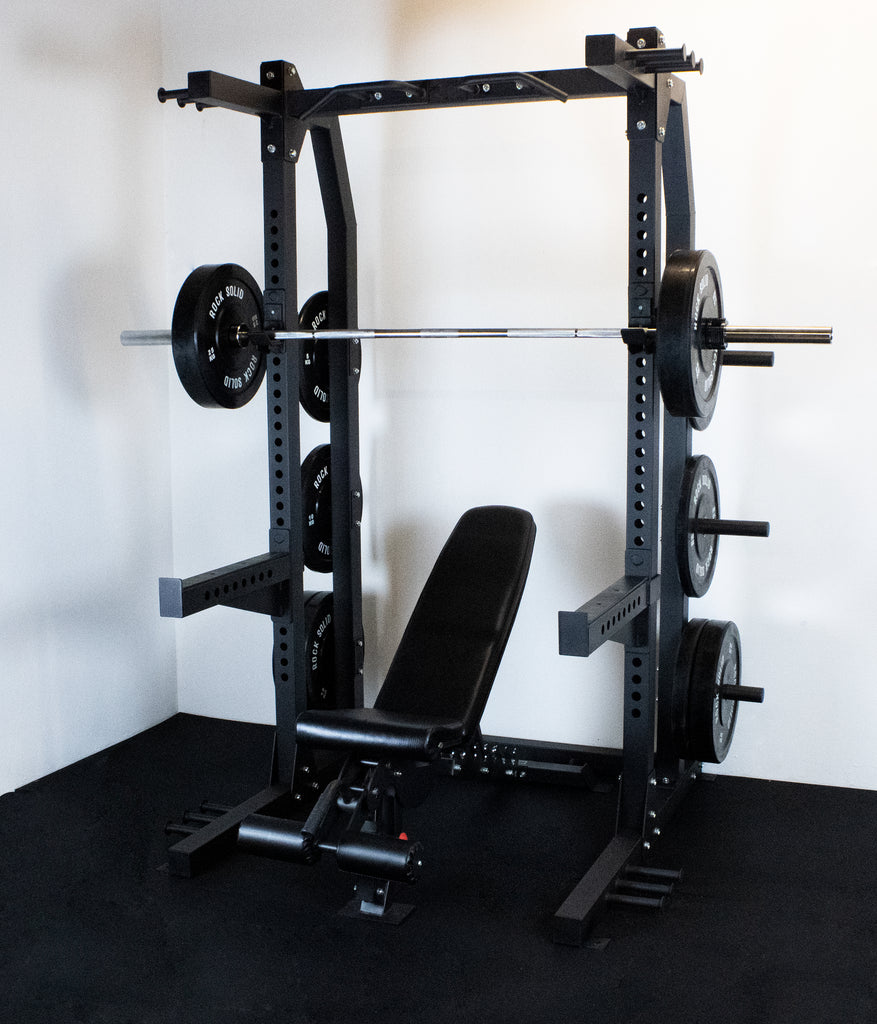Rock Solid Fitness Equipment Weight Lifting Machines & Racks COMMERCIAL HALF RACK 2.0 PACKAGE